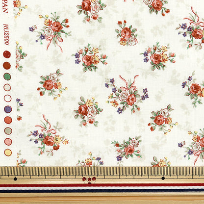 【数量5から】 生地 『シーチング ルルブーケ ユーフォリア アイボリー RU2500-13A』 Quilt Gate キルトゲイト
