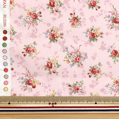 [Quantity starting from 5] Fabric 『Sheeting Lulu Bouquet Euphoria Pink RU2500-13B" Quilt Gate Quilt Gate