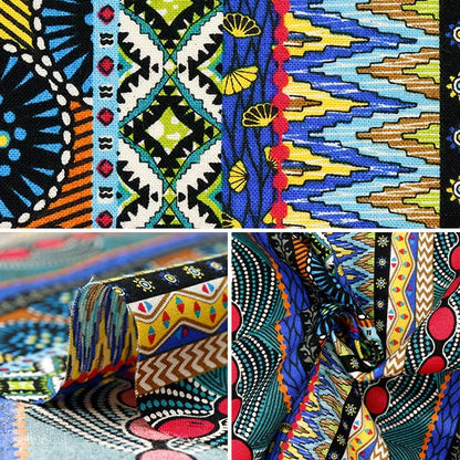 [Quantity starting from 5] Fabric 『Sheeting African-style stripe color A AP52804-2A"