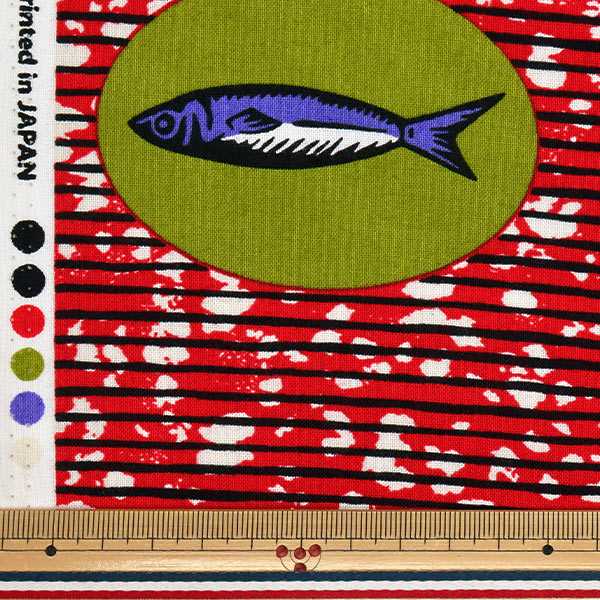 [Quantity starting from 5] Fabric 『Sheeting African taste fish color A AP52805-1A"