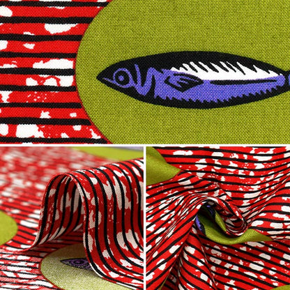 [Quantity starting from 5] Fabric 『Sheeting African taste fish color A AP52805-1A"