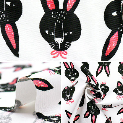 [Quantity starting from 5] Fabric 『Oxford Pakit Animal Rabbit White AP52901-1A"