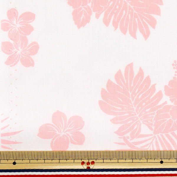 [Quantity starting from 5] Fabric "TC sheeting Hawaiian print hibiscus pink AP4770-1B"