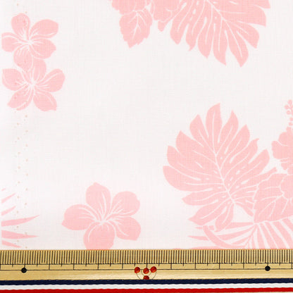 [Quantity starting from 5] Fabric "TC sheeting Hawaiian print hibiscus pink AP4770-1B"