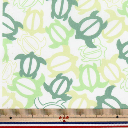 [Quantity starting from 5] Fabric "TC Seatting Hawaiian Print Honu Green AP4770-2C"