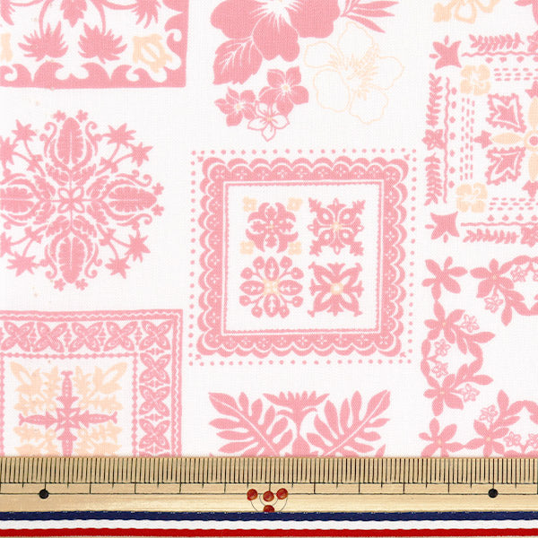 [Quantity starting from 5] Fabric "TC sheeting Hawaiian print Quilting Pink AP4770-3B"
