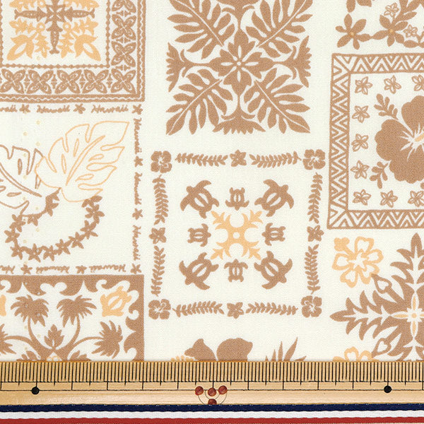 [Quantity starting from 5] Fabric "TC sheeting Hawaiian print Quilting Yellow AP4770-3C"
