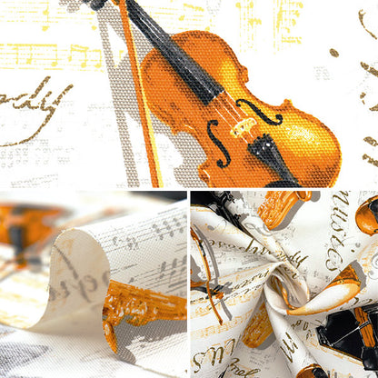[Quantity starting from 5] Fabric 『Oxford Musical Instrument Pattern White AP52206-2A"