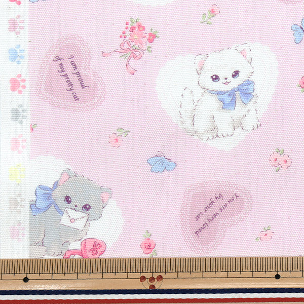[Quantity starting from 5] Fabric 『Oxford Deleve Heart Pink AP52204-1B"