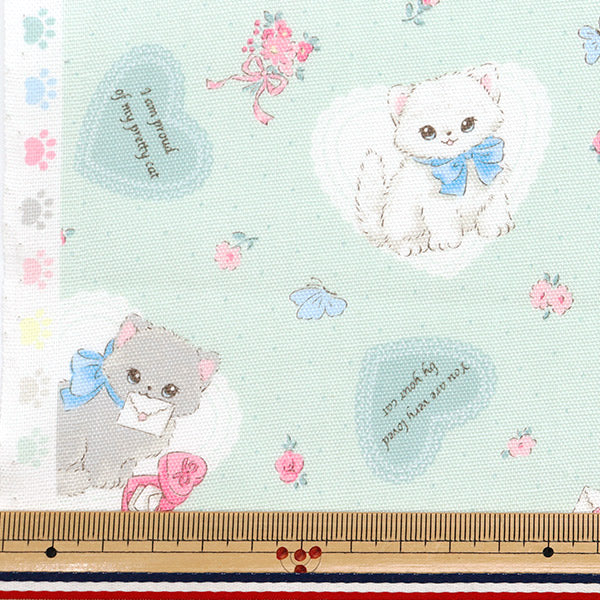 [Quantity starting from 5] Fabric 『Oxford Deleve Heart Mint AP52204-1D"