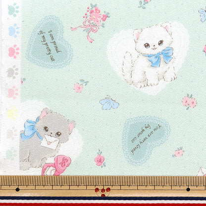 [Quantity starting from 5] Fabric 『Oxford Deleve Heart Mint AP52204-1D"