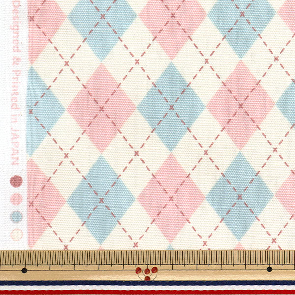 [Quantity starting from 5] Fabric 『Oxford Argyle Ivory SP5700-A"