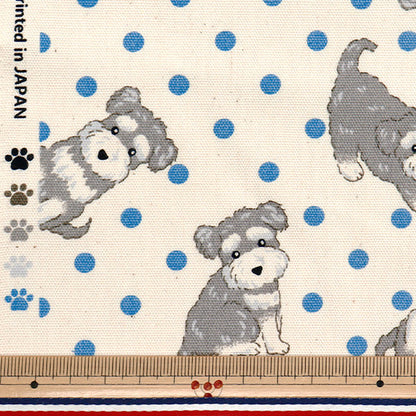 [Quantity starting from 5] Fabric 『Oxford Polka dotsSchnauzer Kinari AP52903-1A"