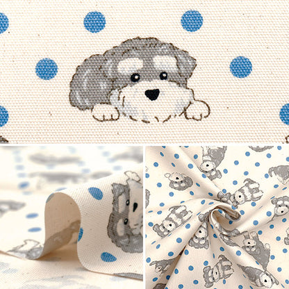 [Quantity starting from 5] Fabric 『Oxford Polka dotsSchnauzer Kinari AP52903-1A"