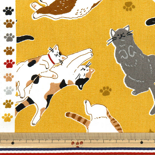 [数量从5开始] 织物 『牛津布 肚脐猫黄色AP52903-2A"