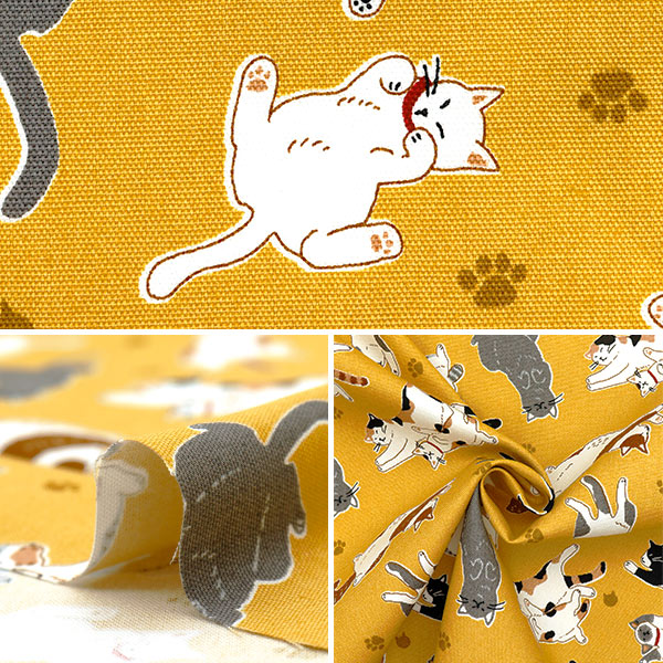 [数量从5开始] 织物 『牛津布 肚脐猫黄色AP52903-2A"