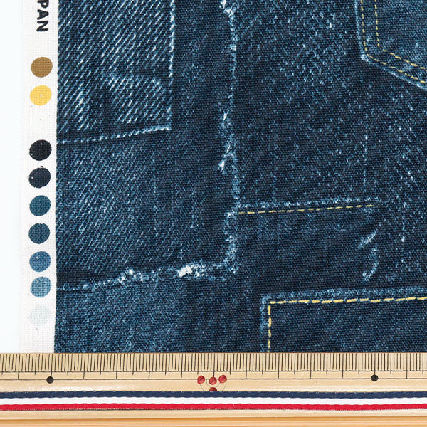 [Quantity starting from 5] Fabric 『Oxford Denim World Quilting Navy AP52808-3B"