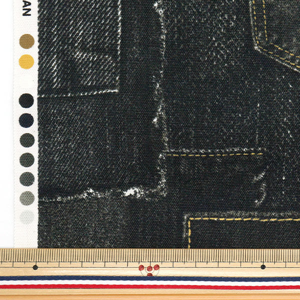 [Quantity starting from 5] Fabric 『Oxford Denim World Quilting Black AP52808-3E"