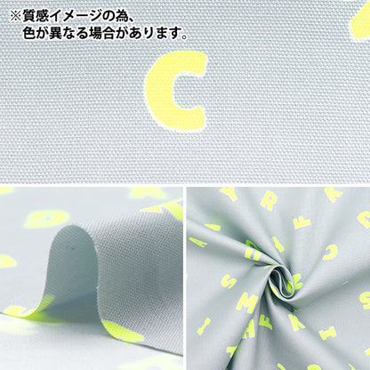[Quantity starting from 5] Fabric 『Oxford Neon Pop Alphabet Navy x Green AP52110-1D"