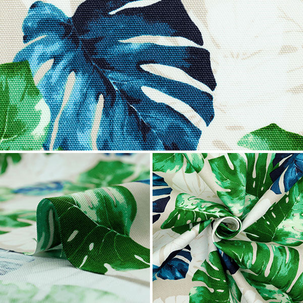 [Quantity starting from 5] Fabric 『Oxford Hawaiian Monstera Beige x Green AP52202-1A"