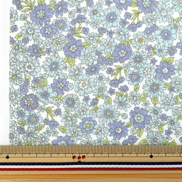 [Quantity starting from 5] Fabric "TC Batisto Small Flower Pattern Blue x Saxophone AP4790-1C"