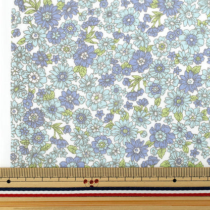 [Quantity starting from 5] Fabric "TC Batisto Small Flower Pattern Blue x Saxophone AP4790-1C"