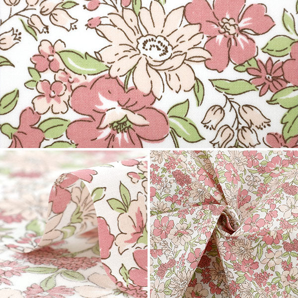 [Quantity starting from 5] Fabric "TC Batisto Medium Floral Pink AP4790-2A"