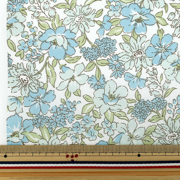 [Quantity starting from 5] Fabric "TC Batisto Medium Floral Pattern Blue AP4790-2B"