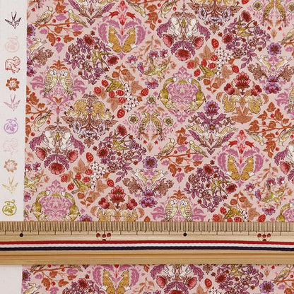[From quantity 5] Fabric 『Sheeting Art Nouvo Sin Fony Block Flower Pattern Pink SS-2402-1C"