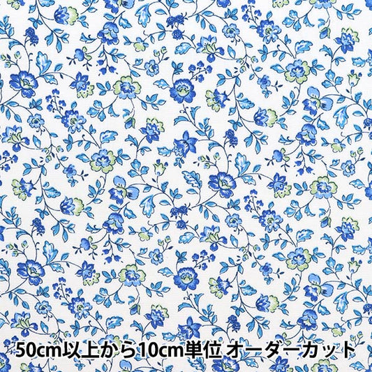[数量从5开始] 织物 “宽阔的迷你萨拉萨白色X蓝色4224-1-2"