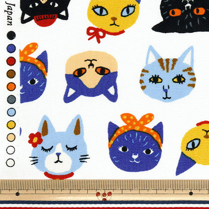 [数量从5开始] 织物 『牛津布 小动物可爱的猫白色850486-1-1"