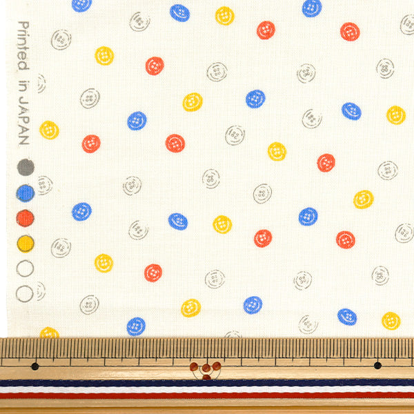 [Quantity starting from 5] Fabric 『Scare Print Homey Collection Button Ivory DH10655L-A"