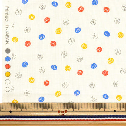 [Quantity starting from 5] Fabric 『Scare Print Homey Collection Button Ivory DH10655L-A"
