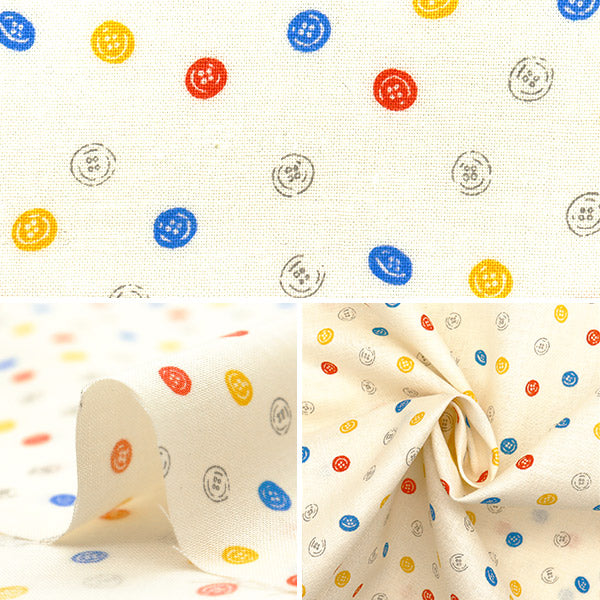 [Quantity starting from 5] Fabric 『Scare Print Homey Collection Button Ivory DH10655L-A"
