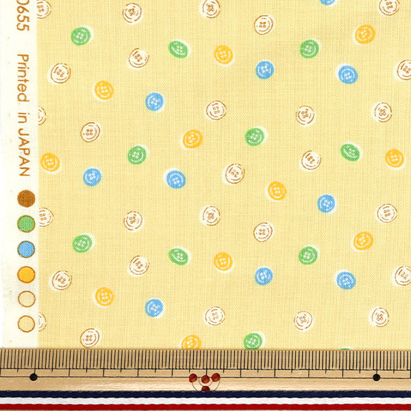 [Quantity starting from 5] Fabric 『Scare Print Homey Collection Button Yellow DH10655L-B"