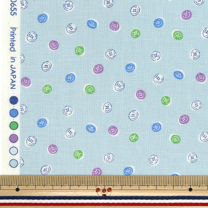 [Quantity starting from 5] Fabric 『Scare Print Homey Collection Button Sax DH10655L-D"