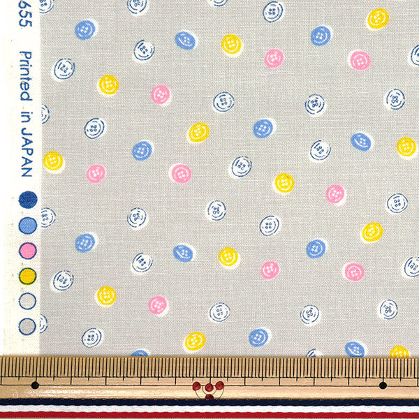 [Quantity starting from 5] Fabric 『Scare Print Homey Collection Button Grey DH10655L-E"