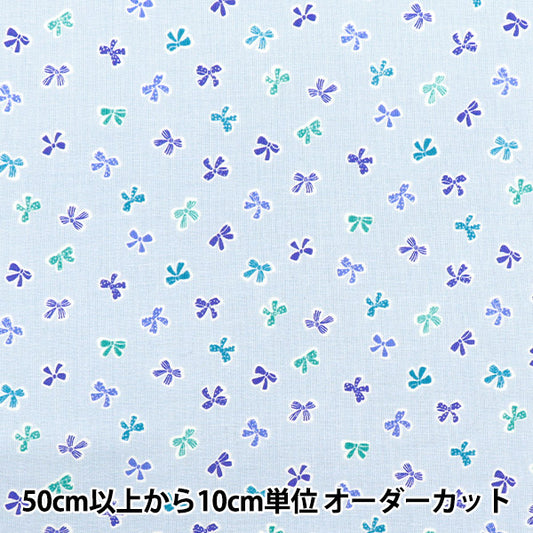 [Quantity starting from 5] Fabric 『Scare Print Homey Collection Ribbon Blue x Blue DH10656L-D"