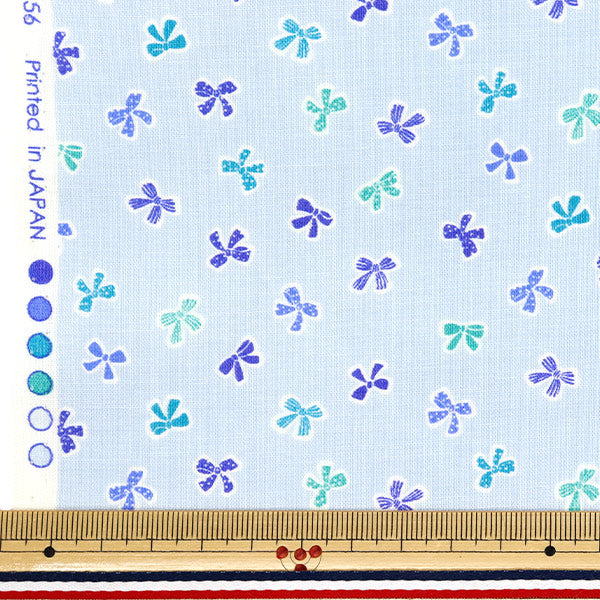 [Quantity starting from 5] Fabric 『Scare Print Homey Collection Ribbon Blue x Blue DH10656L-D"