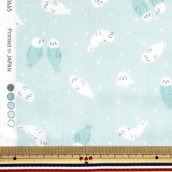 [Quantity starting from 5] Fabric 『double gauze Homey Collection Azarashi Green GH10665S-B"