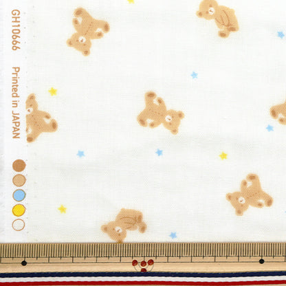 [Quantity starting from 5] Fabric 『double gauze Homey Collection Bear Ivory GH10666S-A"