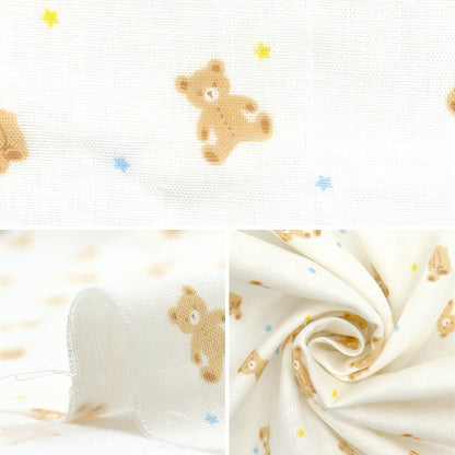 [Quantity starting from 5] Fabric 『double gauze Homey Collection Bear Ivory GH10666S-A"