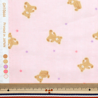 [Quantity starting from 5] Fabric 『double gauze Homey Collection Bear Pink GH10666S-C"