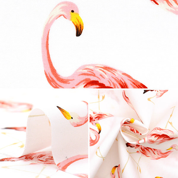 [Quantity starting from 5] Fabric "Broad Flamingo White 4235-1-1"
