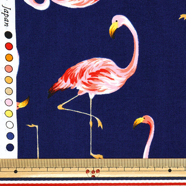 [Quantity starting from 5] Fabric "Broad Flamingo Navy 4235-1-3"
