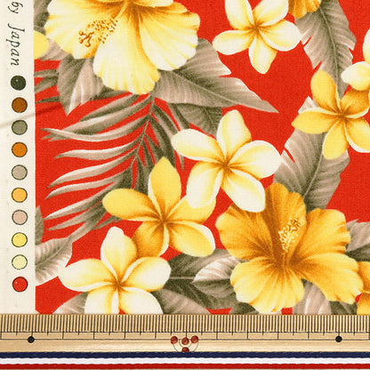 [Quantity starting from 5] Fabric "Broad Hibiscus Red 4236-1-4"