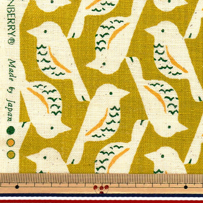 [Quantity starting from 5] Fabric "Linen Lix Love Bird Lime 850508-1-3"
