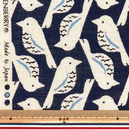 [Quantity starting from 5] Fabric "LinenLike Love Bird Navy 850508-1-5"