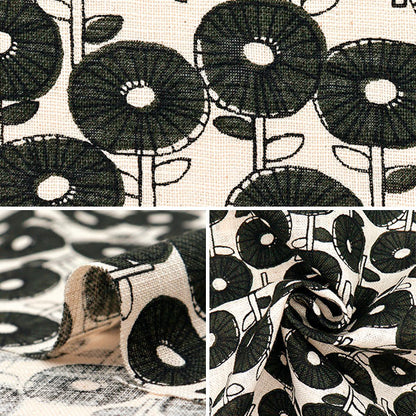 [Quantity starting from 5] Fabric "Linen-Like Lab Popo Black 850509-1-1"