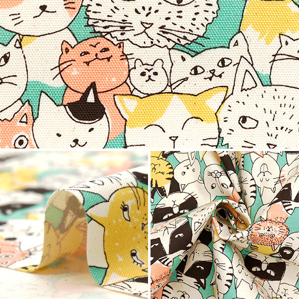[数量从5开始] 织物 『牛津布 Nyan Comics Mint 850536-1-1"